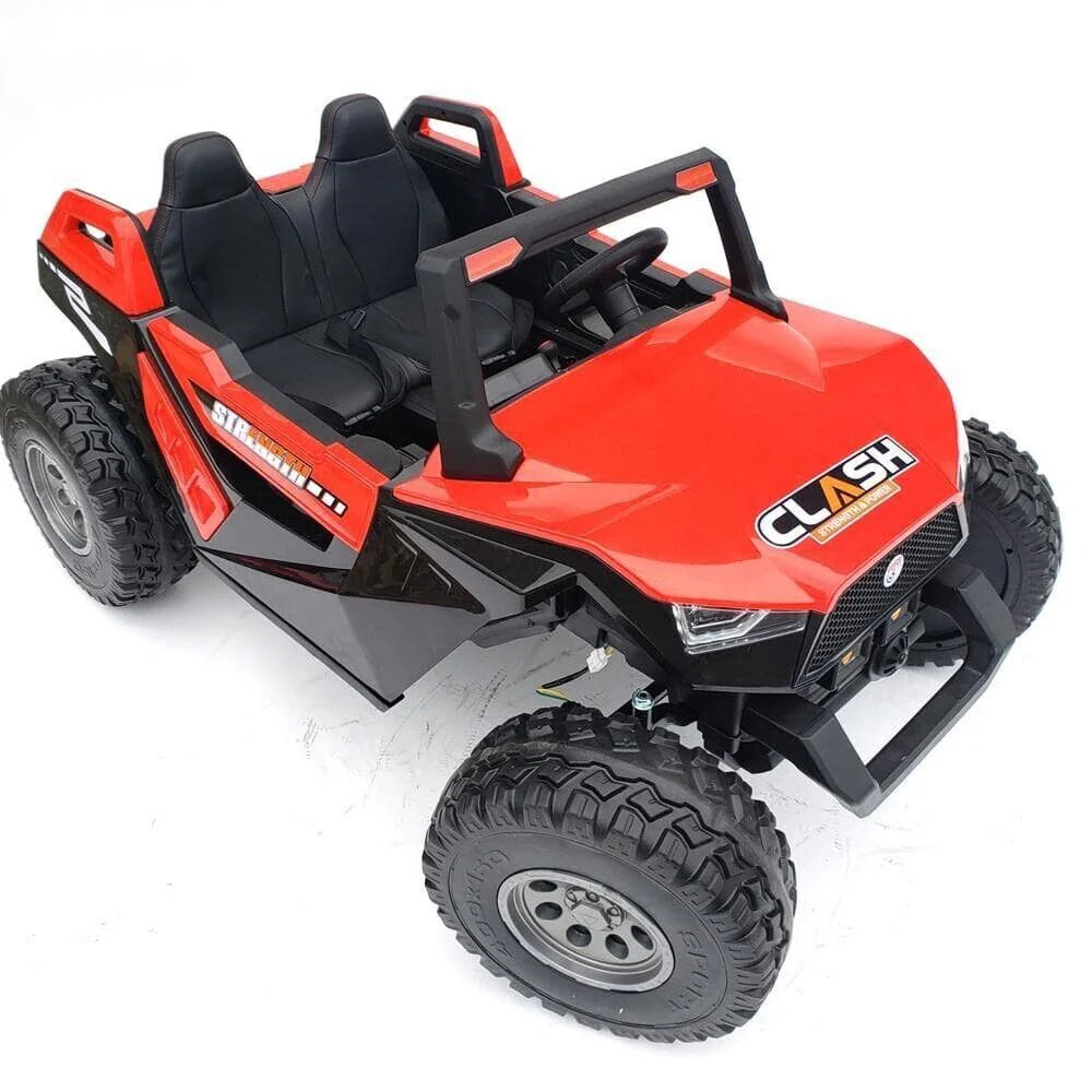 Red 24V Kids Ride-On Car 4×4 UTV Buggy with Remote Control and Bluetooth Connectivity - Image 3