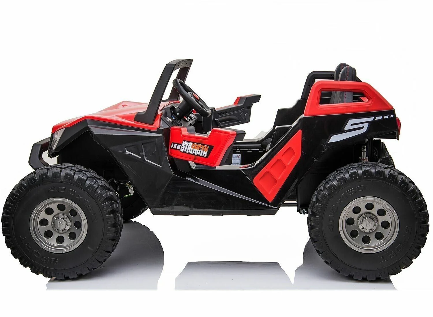 Red 24V Kids Ride-On Car 4×4 UTV Buggy with Remote Control and Bluetooth Connectivity - Image 4