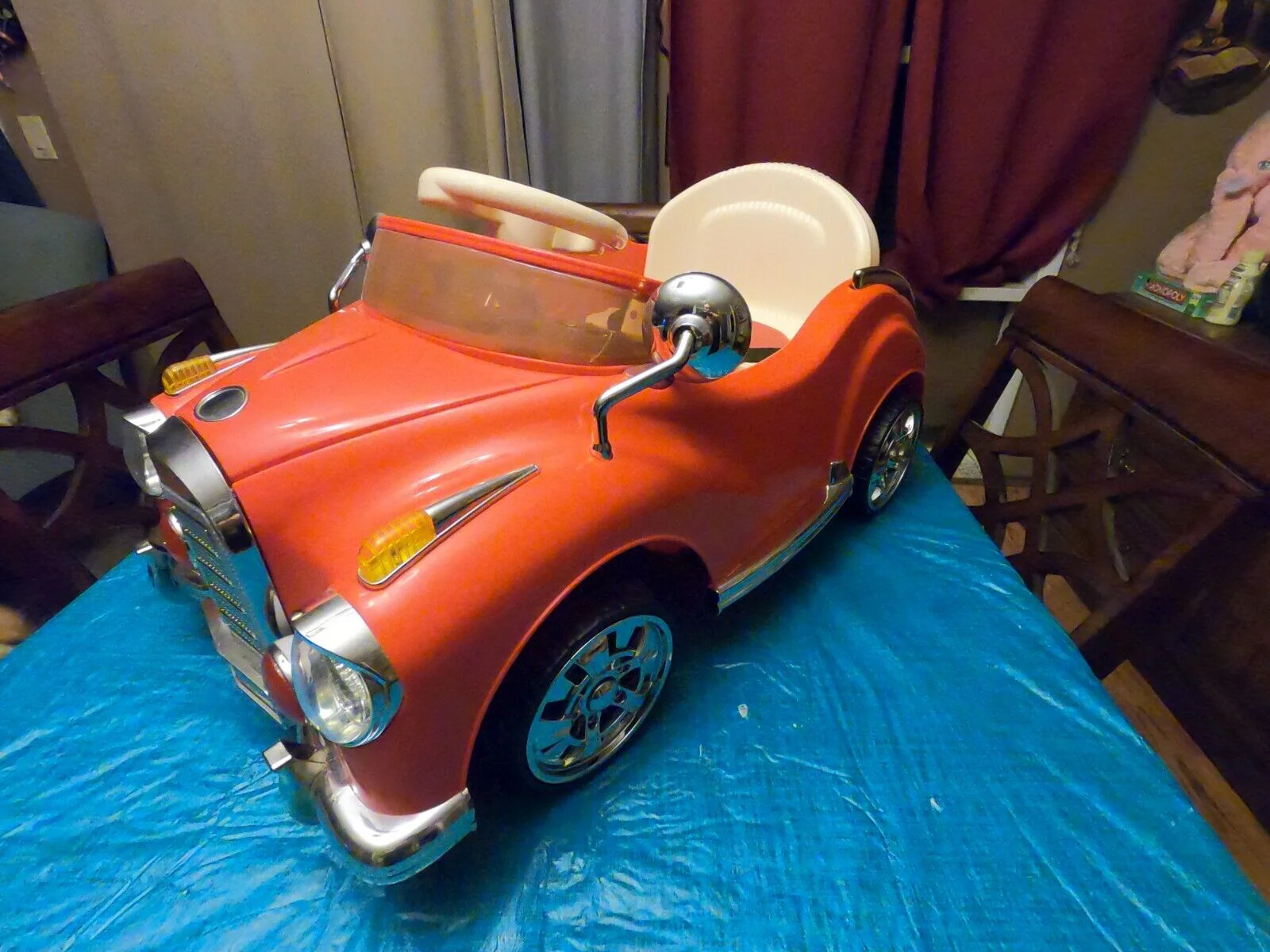 Red Battery-Powered Classic Car Ride-On by Lil Rider - Image 3