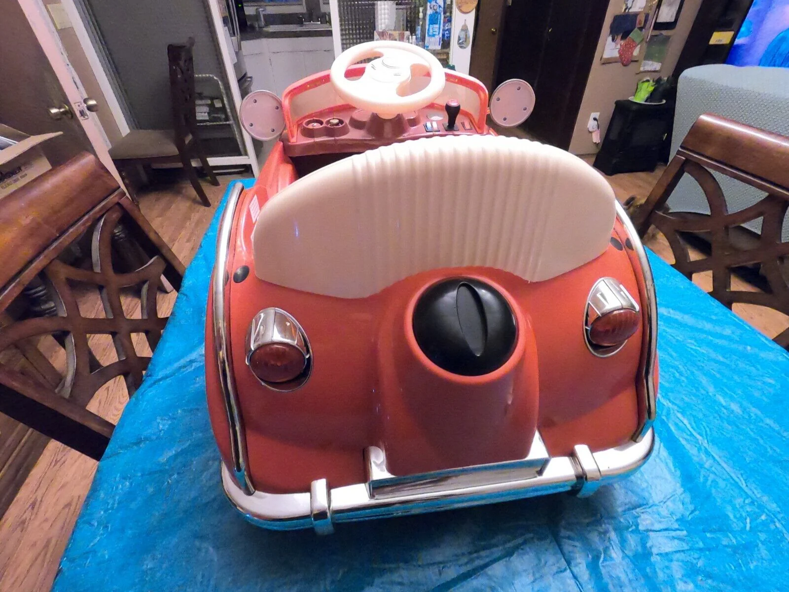Red Battery-Powered Classic Car Ride-On by Lil Rider - Image 5