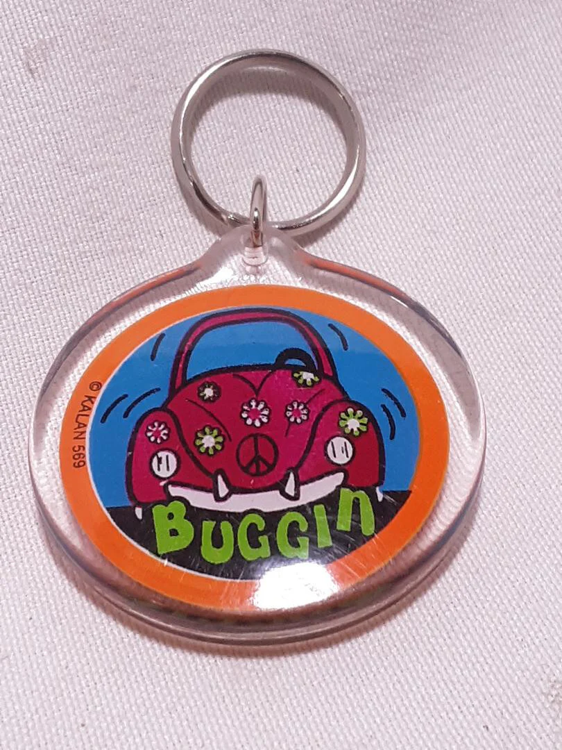 Red Beetle Bug Key Ring Tag for Keys
