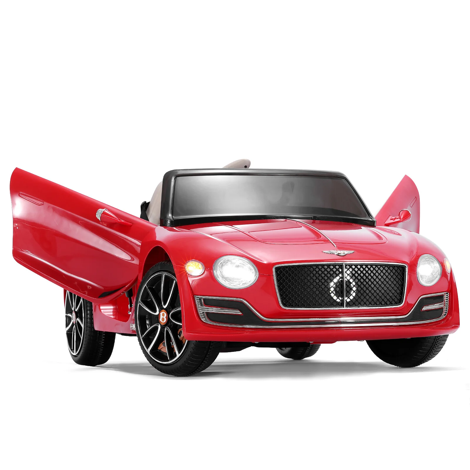 Red Bentley-Style 12V Electric Kids Ride-On Car with Remote Control and LED Lights - Image 16