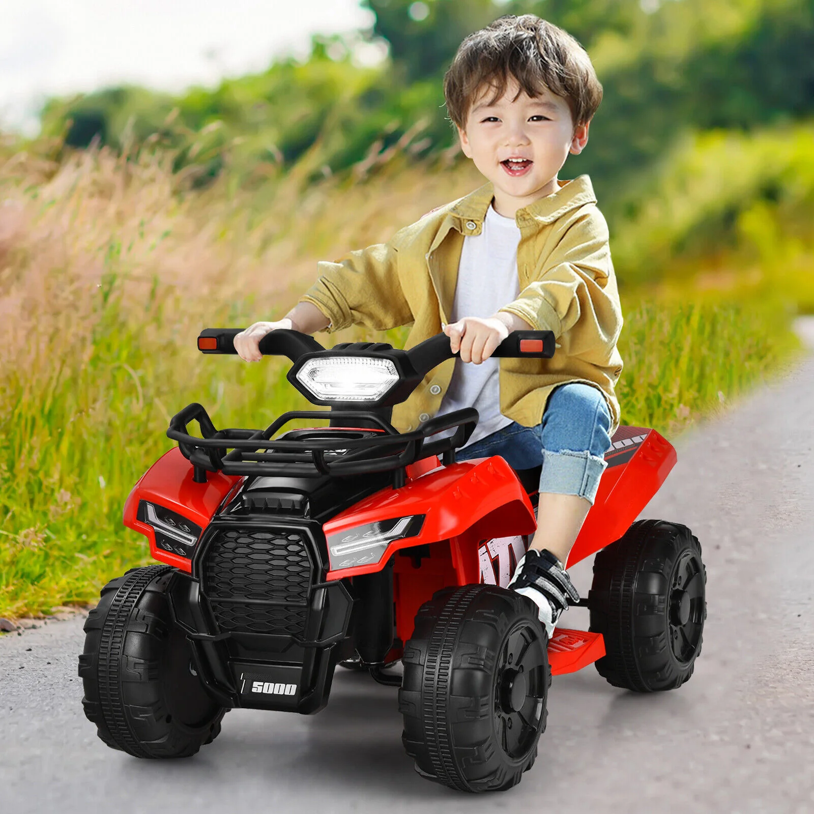 Red Electric Ride On Car for Kids with LED Lights and MP3 Player - Perfect for Toddlers! - Image 4