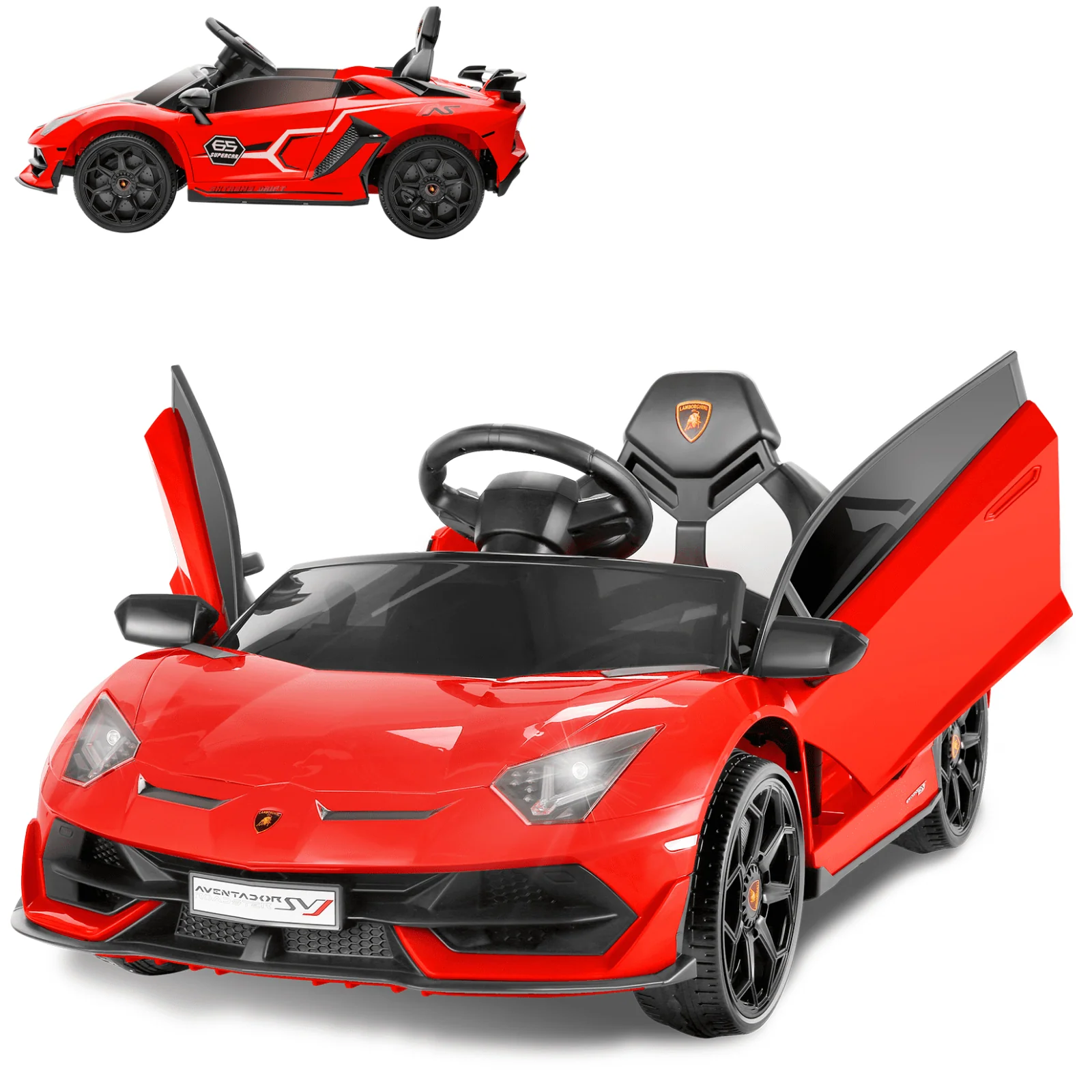 Red Lamborghini Electric Ride On Car for Kids - 12V Battery Powered Toy with 70W Motor - Image 2