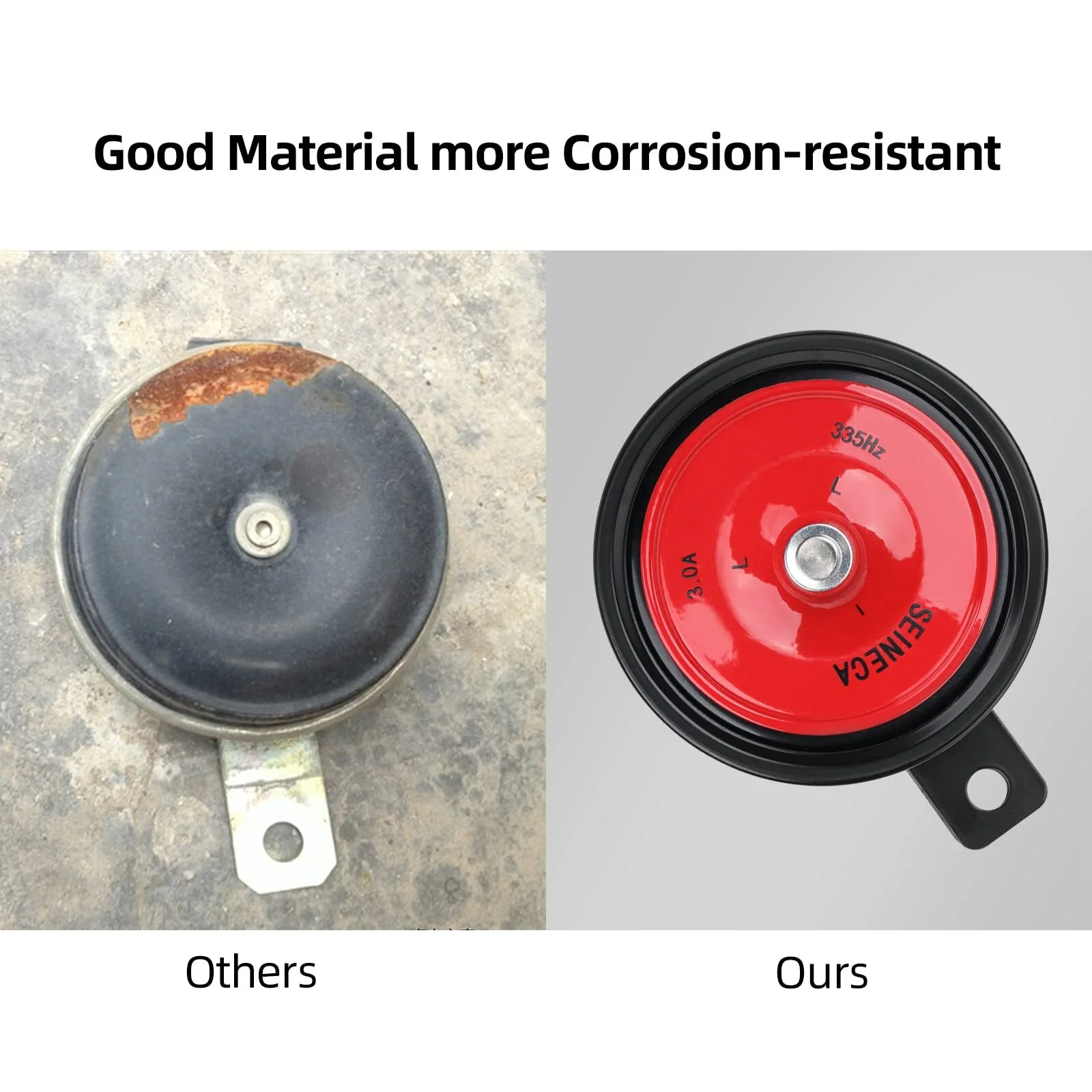 12V Waterproof Universal Electric Car Horn Kit Red and Orange 125dB Loud Round - Image 6