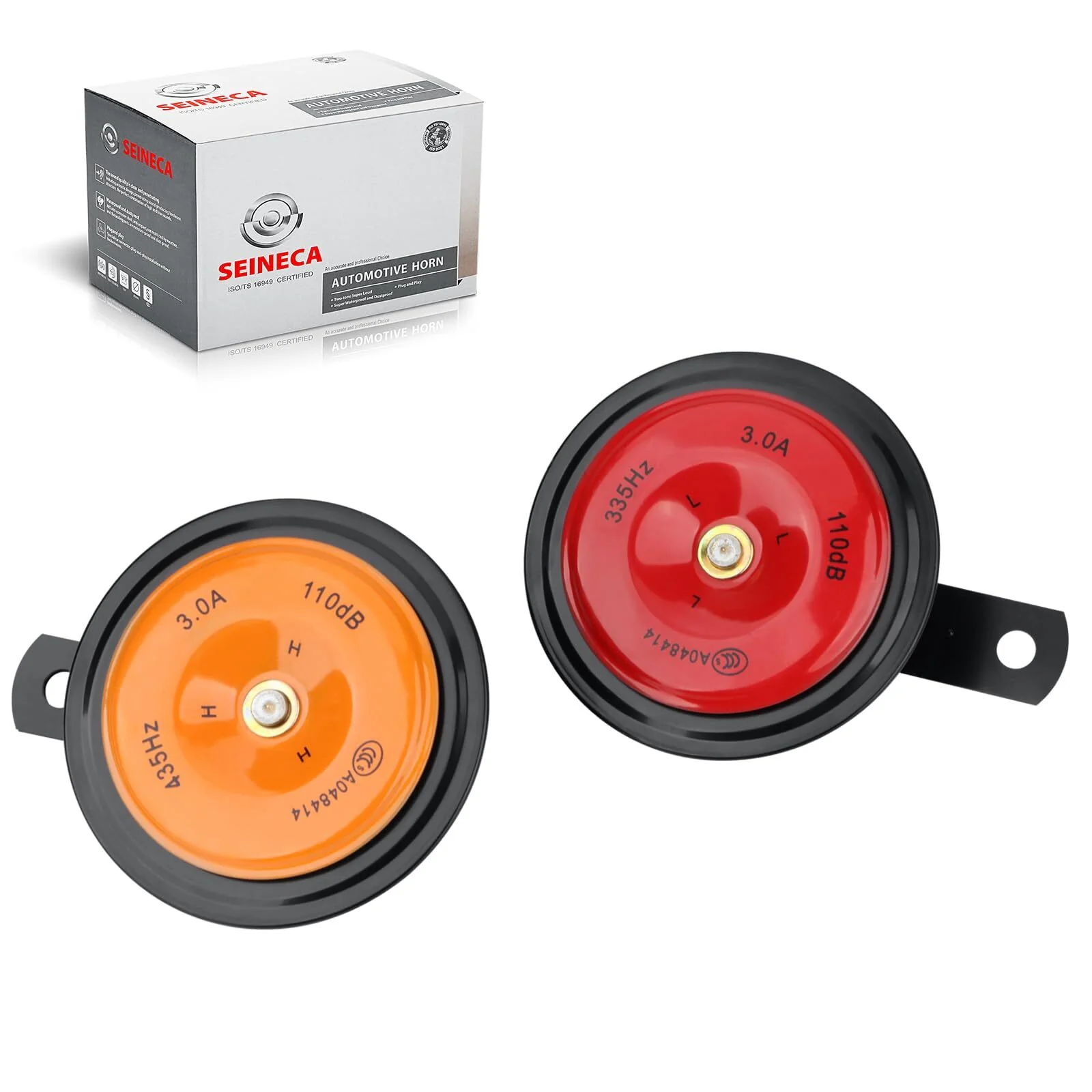 12V Waterproof Universal Electric Car Horn Kit Red and Orange 125dB Loud Round - Image 8