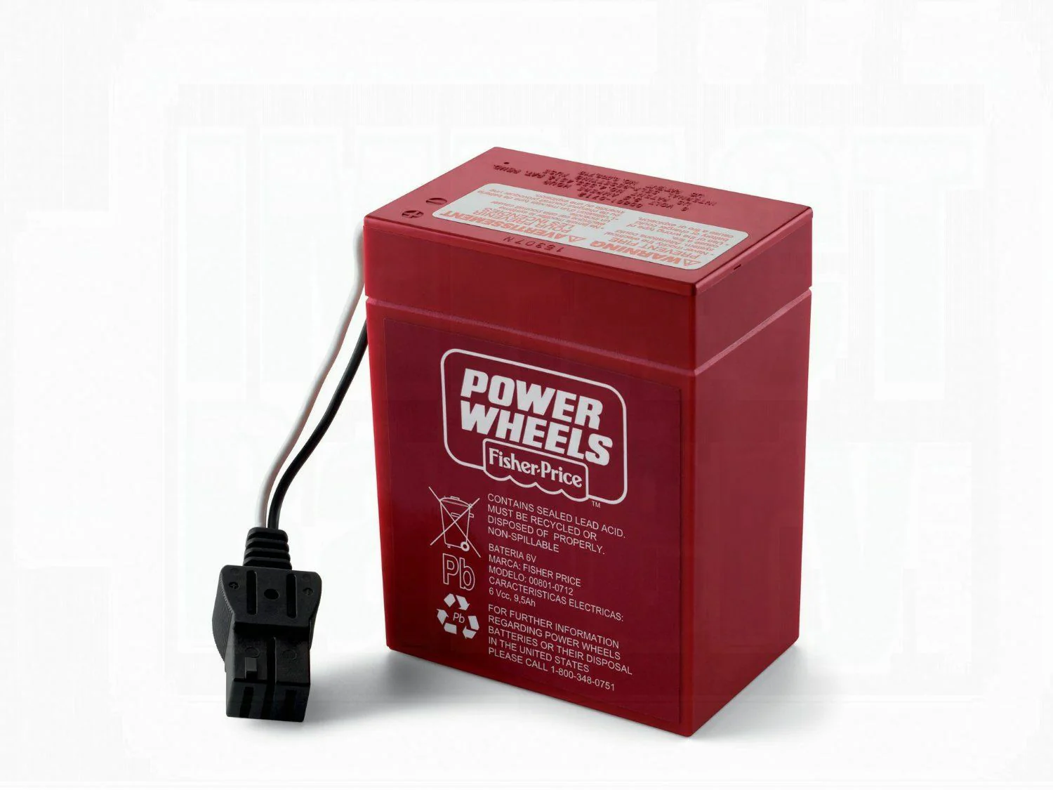 6-Volt Replacement Battery for Red Power Wheels Models 00801-0712 and 00801-1459