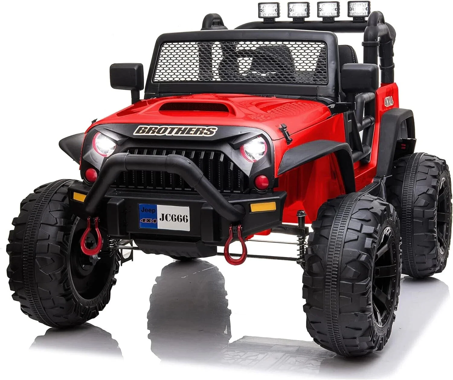 48.4" Red Electric Ride-On Truck for Kids with 12V Battery and Remote Control - Image 7