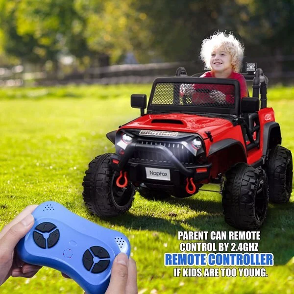 Red Ride-On Electric Car for Kids with 2 Seats and Remote Control Battery Powered - Image 5