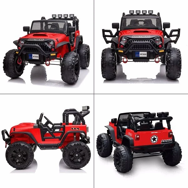 Red Ride-On Electric Car for Kids with 2 Seats and Remote Control Battery Powered - Image 6
