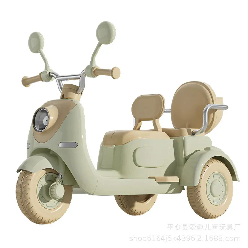 Remote Control Two-Person Electric Three-Wheel Motorcycle Toy for Children - Image 2