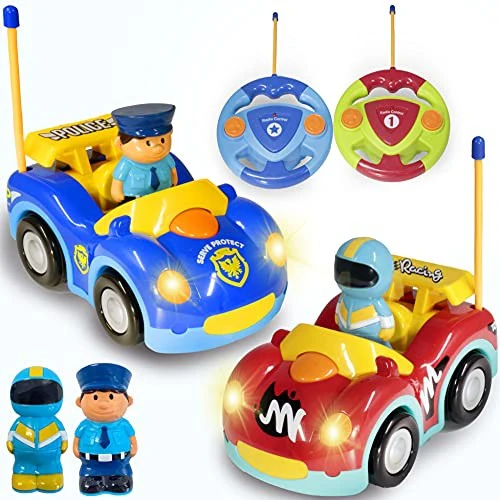 Remote Control Cartoon Police and Race RC Radio Control Cars Toy Set - Image 2
