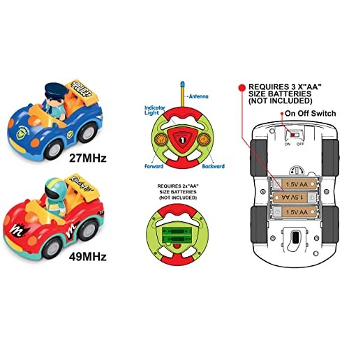 Remote Control Cartoon Police and Race RC Radio Control Cars Toy Set - Image 6
