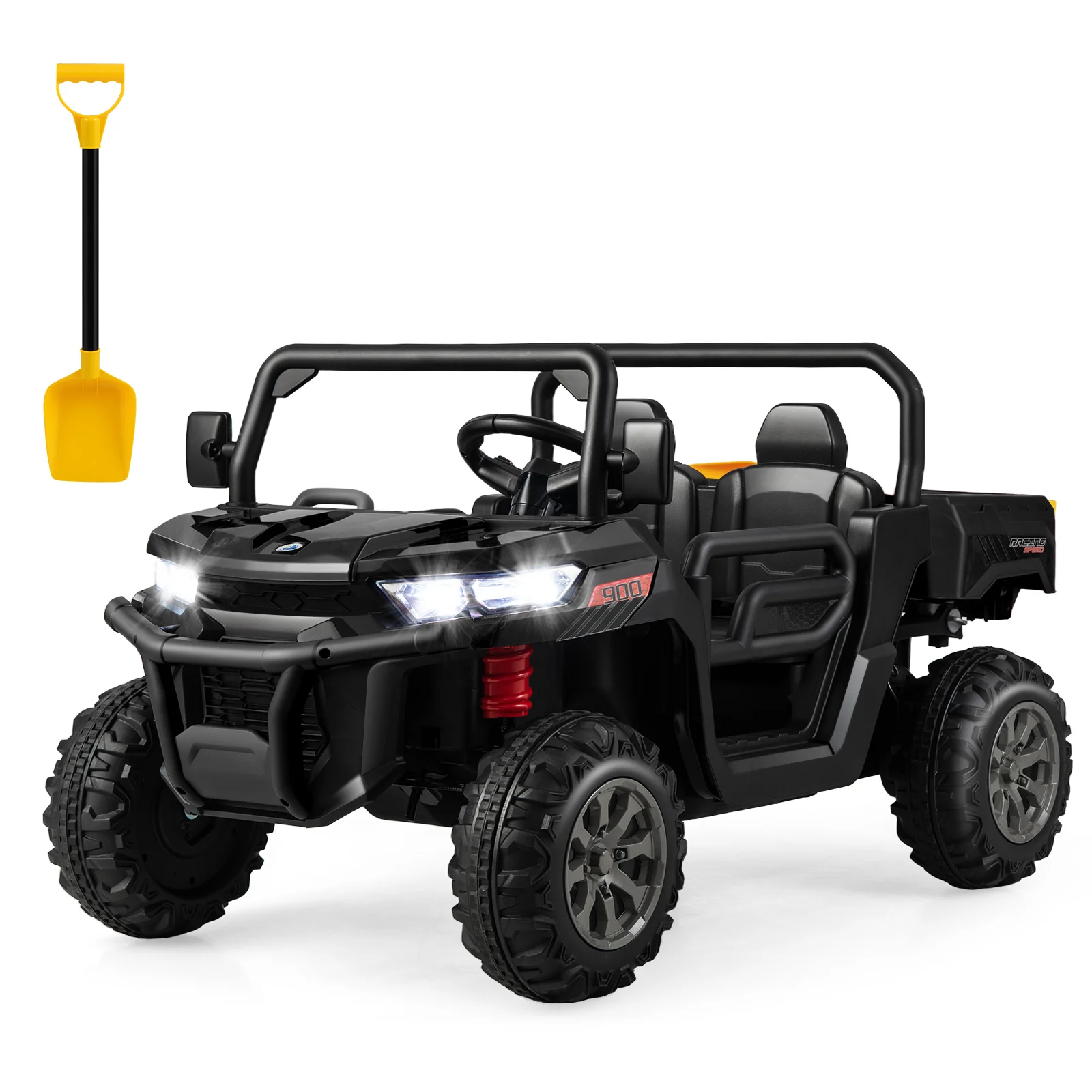 Remote Control Dump Truck with LED Headlights and Rear View Mirrors - 12V Ride-On Toy - Image 22