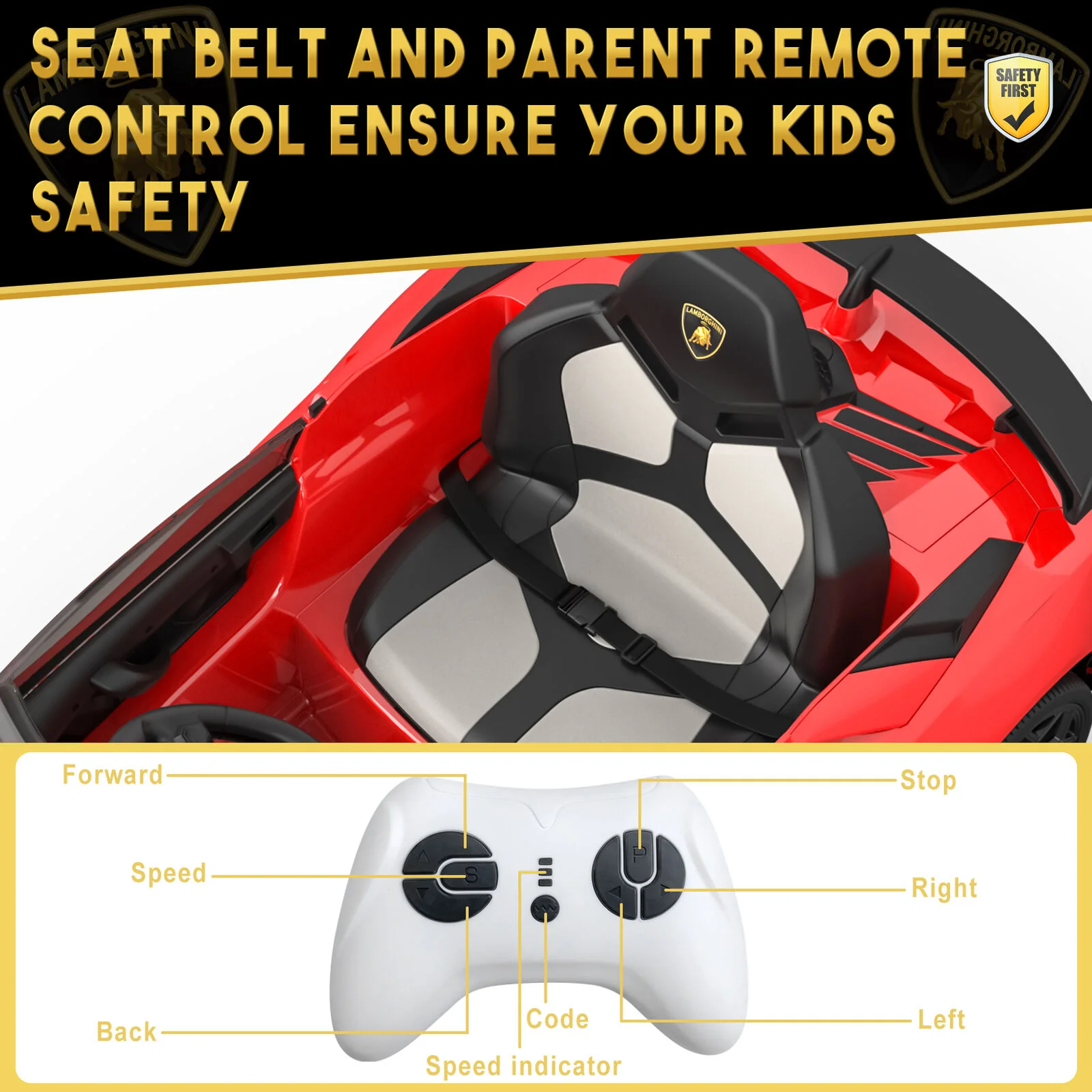 Remote Control Electric Ride-On Car for Kids with Music and LED Lights - 12V US Version - Image 8