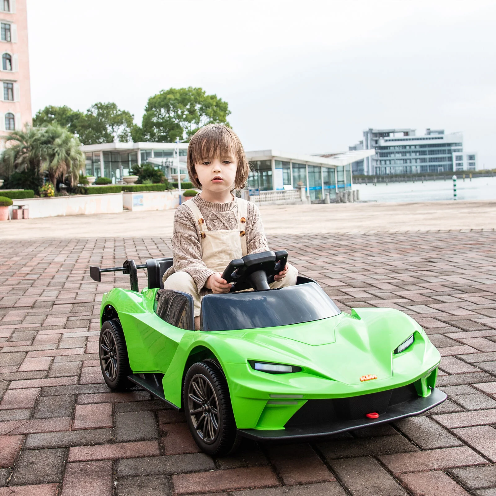 Remote Control Electric Ride-On Car with MP3 Player and LED Lights - Green - Image 19