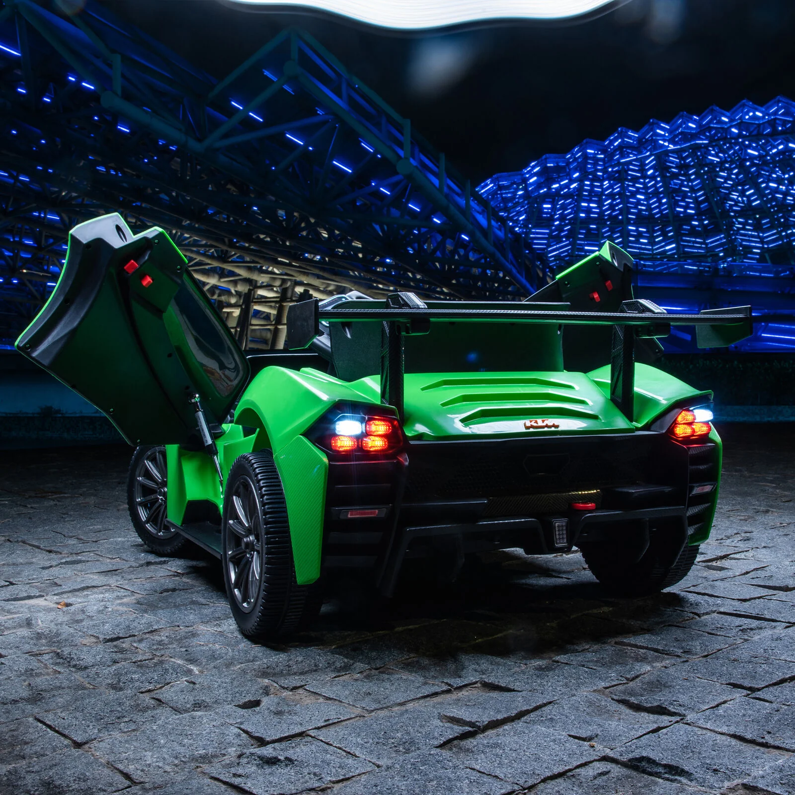 Remote Control Electric Ride-On Car with MP3 Player and LED Lights - Green - Image 22