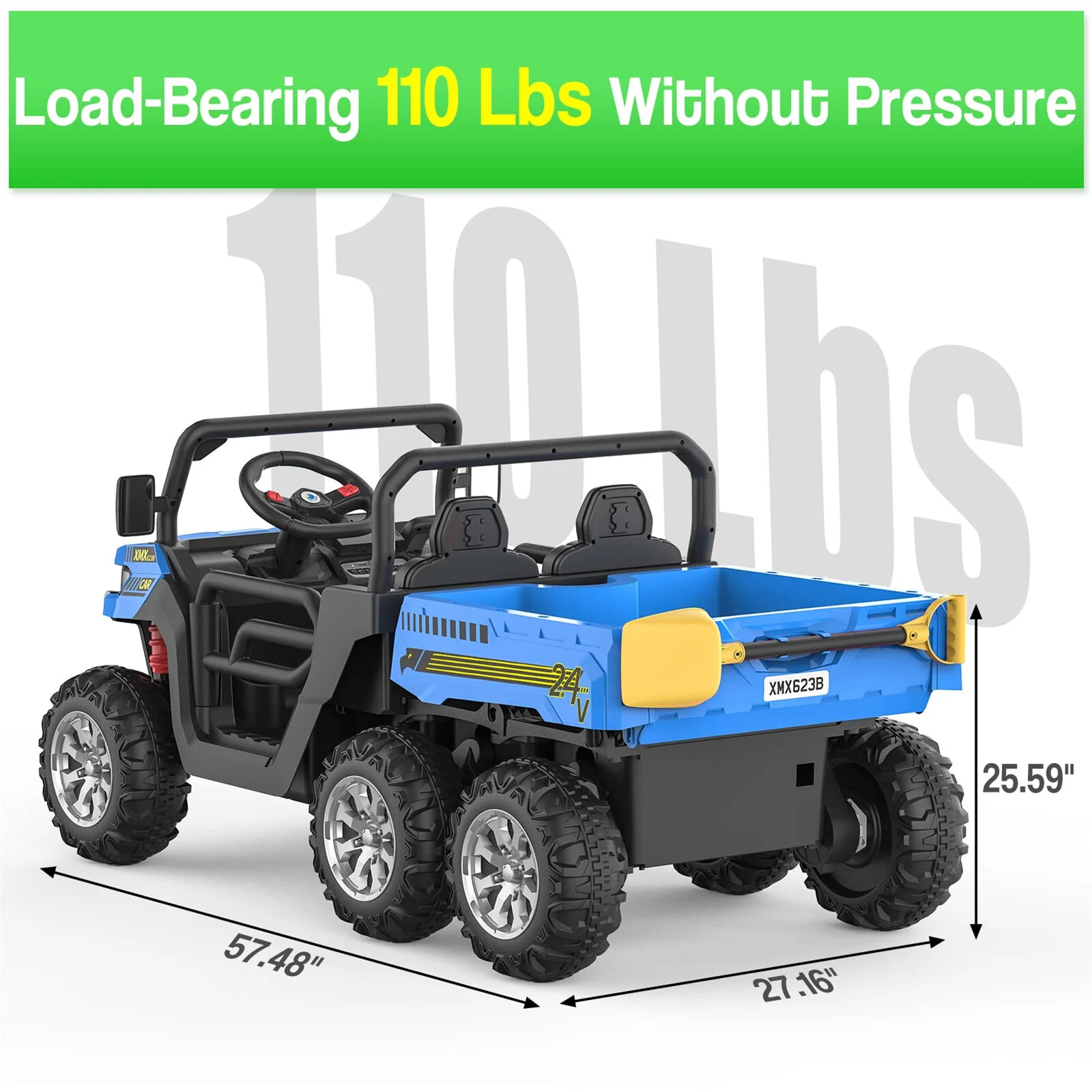 Electric Remote Control 4WD 6-Wheel Ride-On Dump Truck Toy for Kids - Image 7