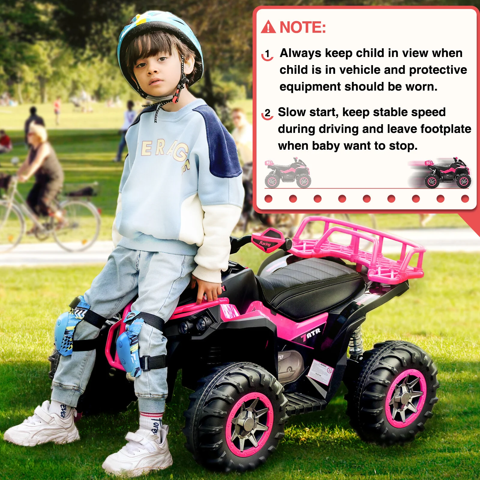 Electric Remote Control Four-Wheeler Ride-On Toy for Kids with Music, LED Lights, and USB Charging - Image 23