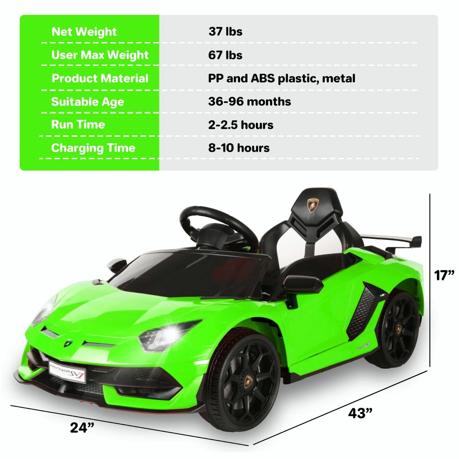 Remote Control Lamborghini Electric Car for Kids - 24/12V Ride-On Truck - Image 167