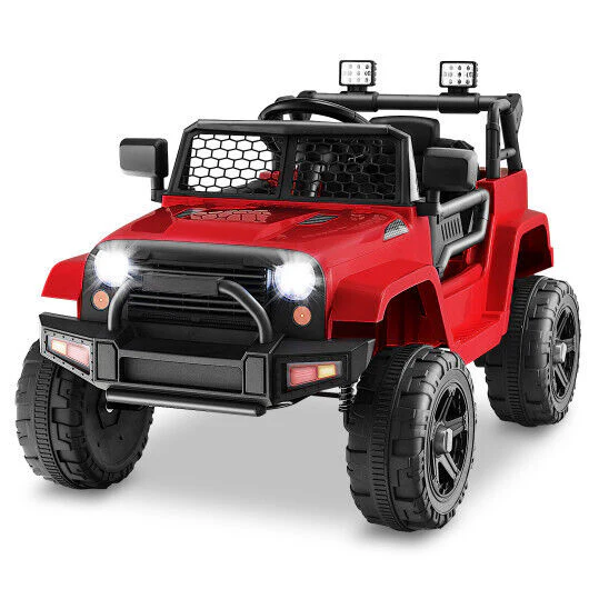 Remote Control Red Ride On Truck for Kids with Headlights - Long-Lasting 12V Design - Image 3