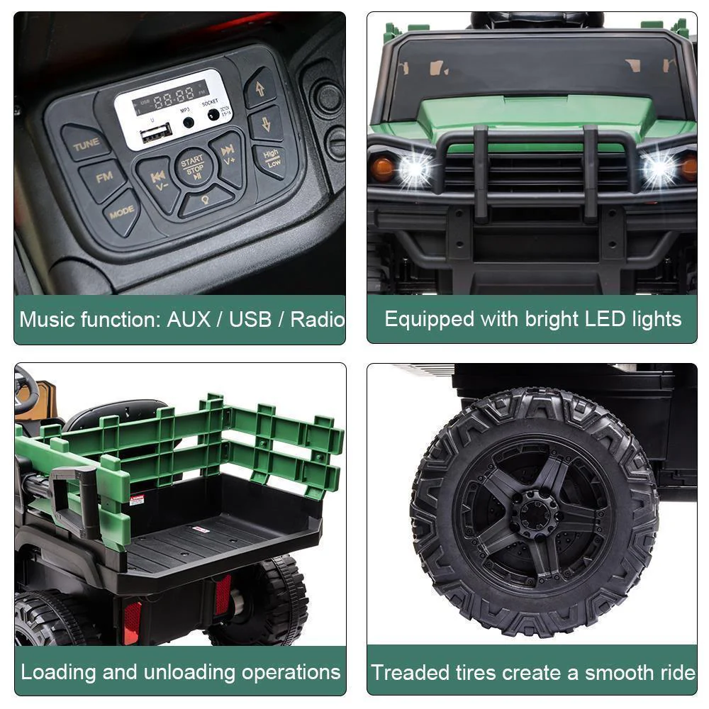 Remote Control Ride-On Tractor with Detachable Trailer for Kids - Image 10