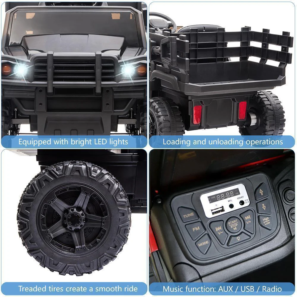 Remote Control Ride-On Tractor with Detachable Trailer for Kids - Image 16