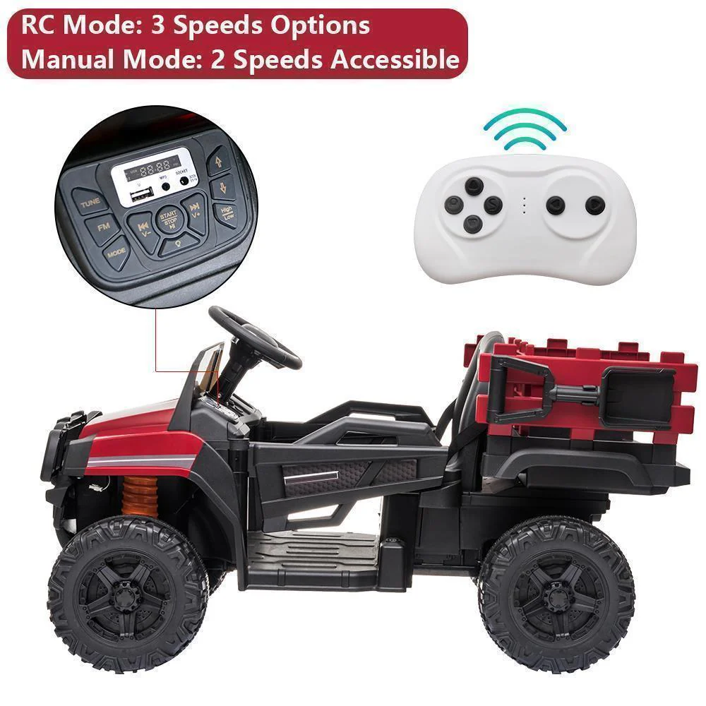Remote Control Ride-On Tractor with Detachable Trailer for Kids - Image 3