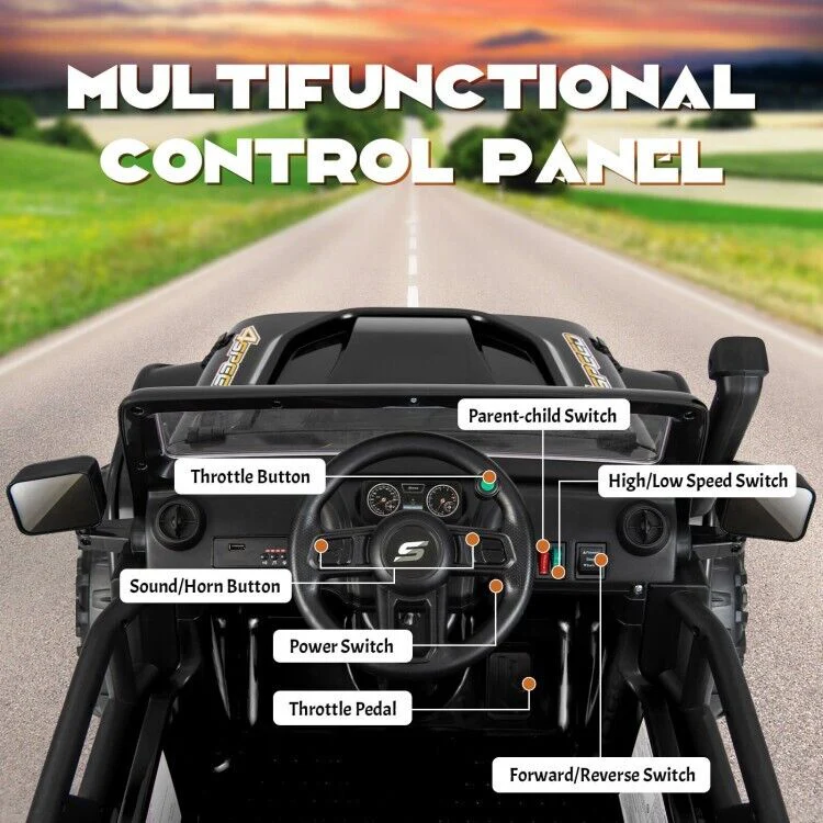 Remote Control Ride-On Truck for Kids with LED Lights - 12V Children's Driving Toy - Image 10