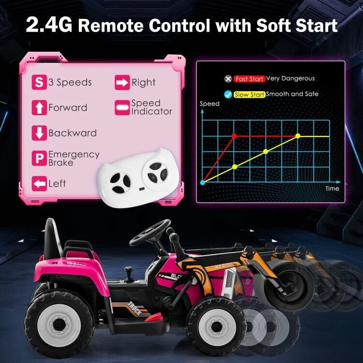 Remote Control Road Roller for Kids with Music and Lights - 12V Children's Ride-On Car - Image 8