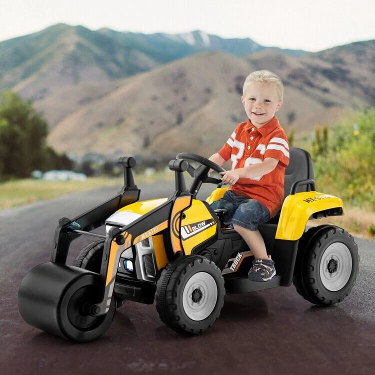 Remote Control Road Roller Ride-On Truck for Kids with Wide Seat - Image 11