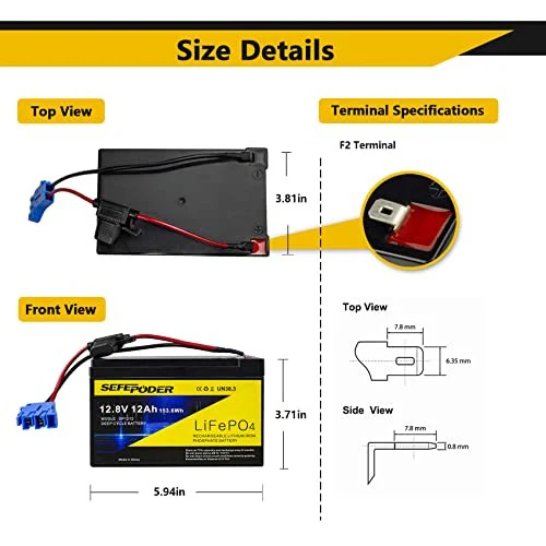 12V 12Ah Replacement Battery Compatible with Peg Perego Toy Vehicles - Image 4