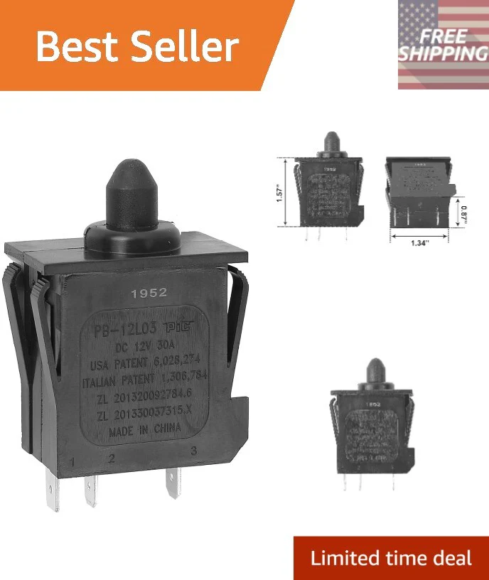 30A Rated Replacement Foot Switch for Children's Electric Power Wheels Plug-In Control