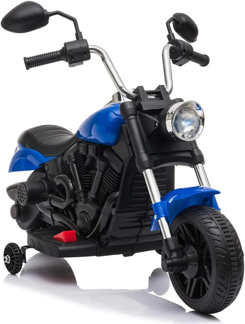 Rev Up the Fun: 6V Ride-On Motorcycle for Kids with Training Wheels - Image 2