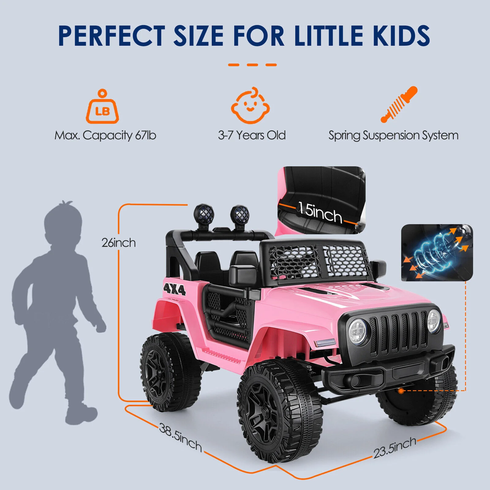 Rev up the Fun with Our 12V Electric Jeep Ride-On Car - Featuring Music and Power Wheels! - Image 29