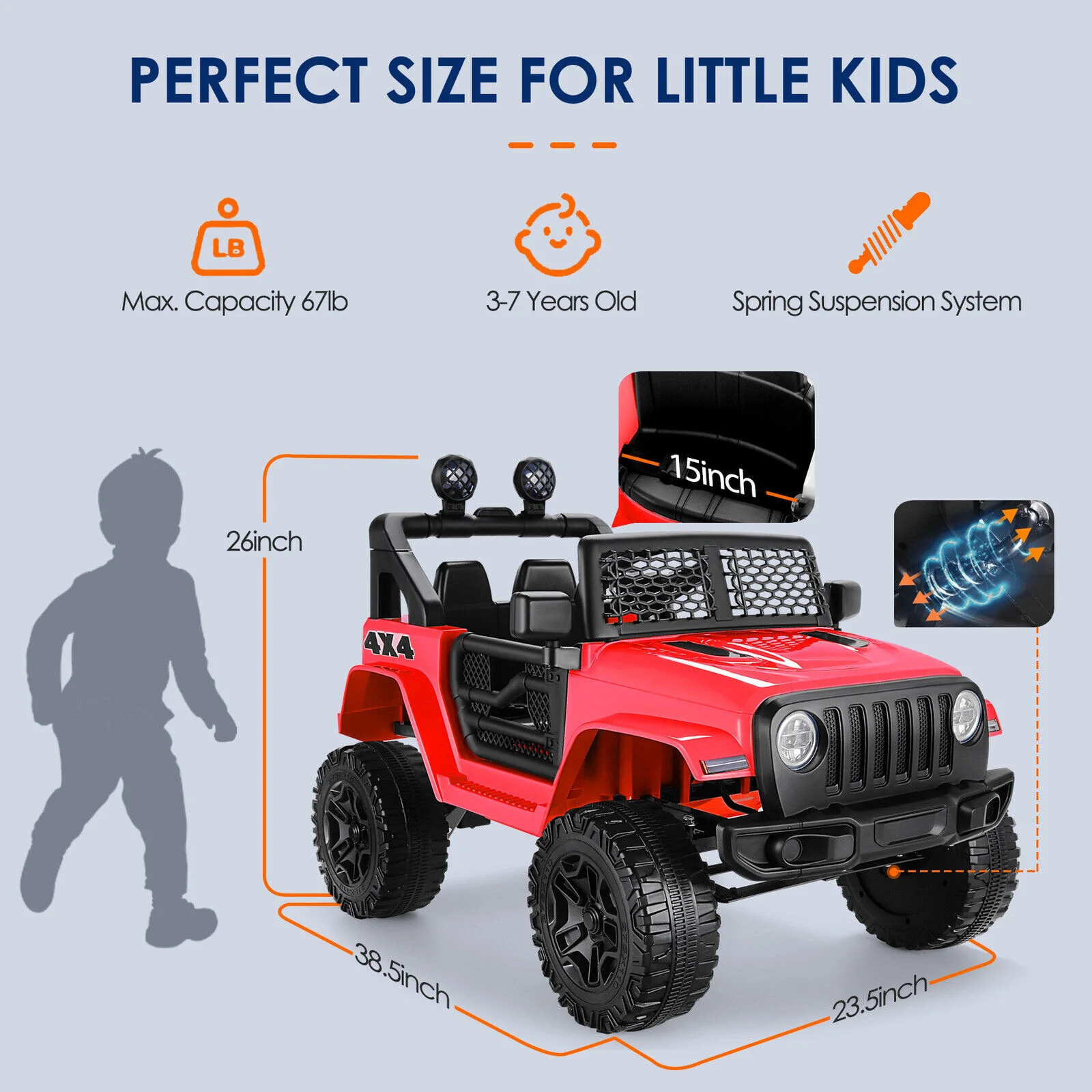 Rev up the Fun with Our 12V Electric Jeep Ride-On Car - Featuring Music and Power Wheels! - Image 39