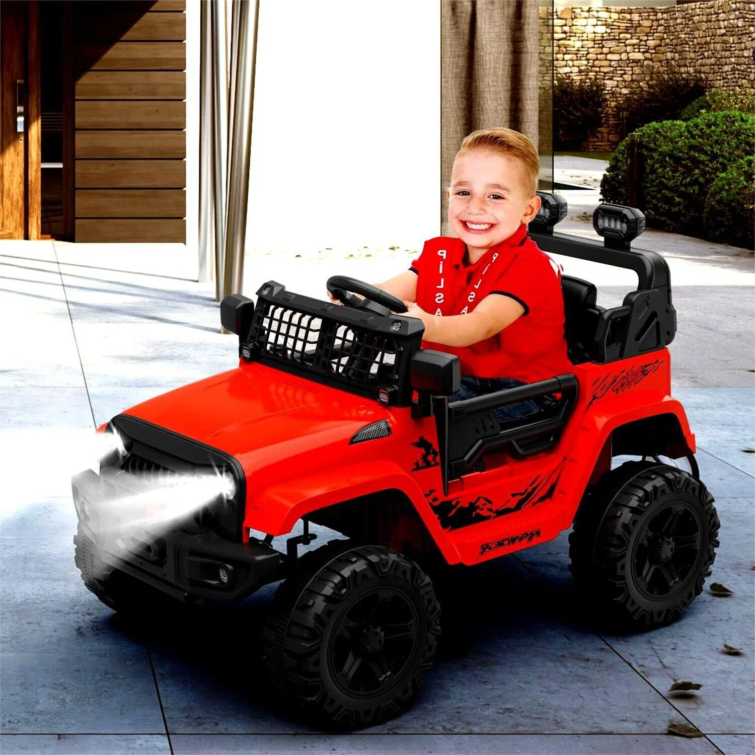 Rev Up the Fun with Our 12V Red Truck Car for Kids - Includes Remote Control and 2 Speed Options! - Image 8