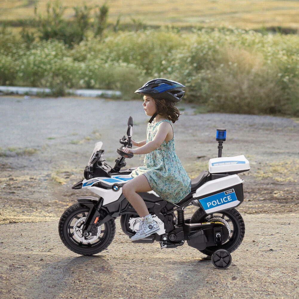 Rev Up the Fun with Our 12V Ride On Police Motorcycle for Kids - Featuring 2 Speeds, Music, and LED Lights! - Image 2