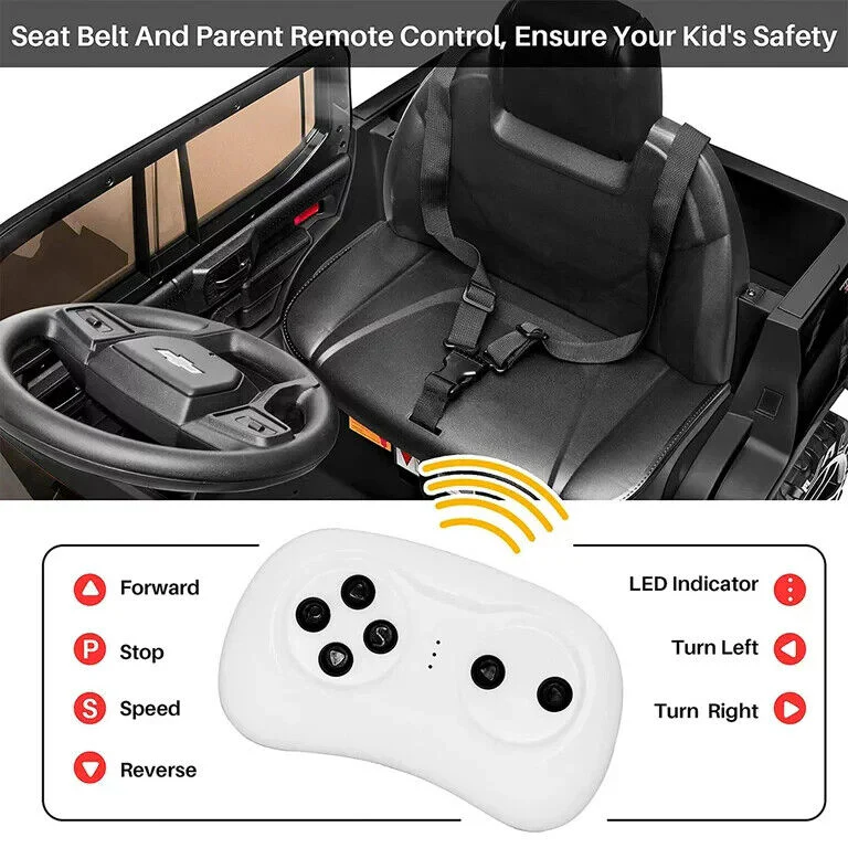 Rev Up the Fun with the Funtok Chevrolet Silverado 12V Electric Ride-On Car for Kids - Image 5