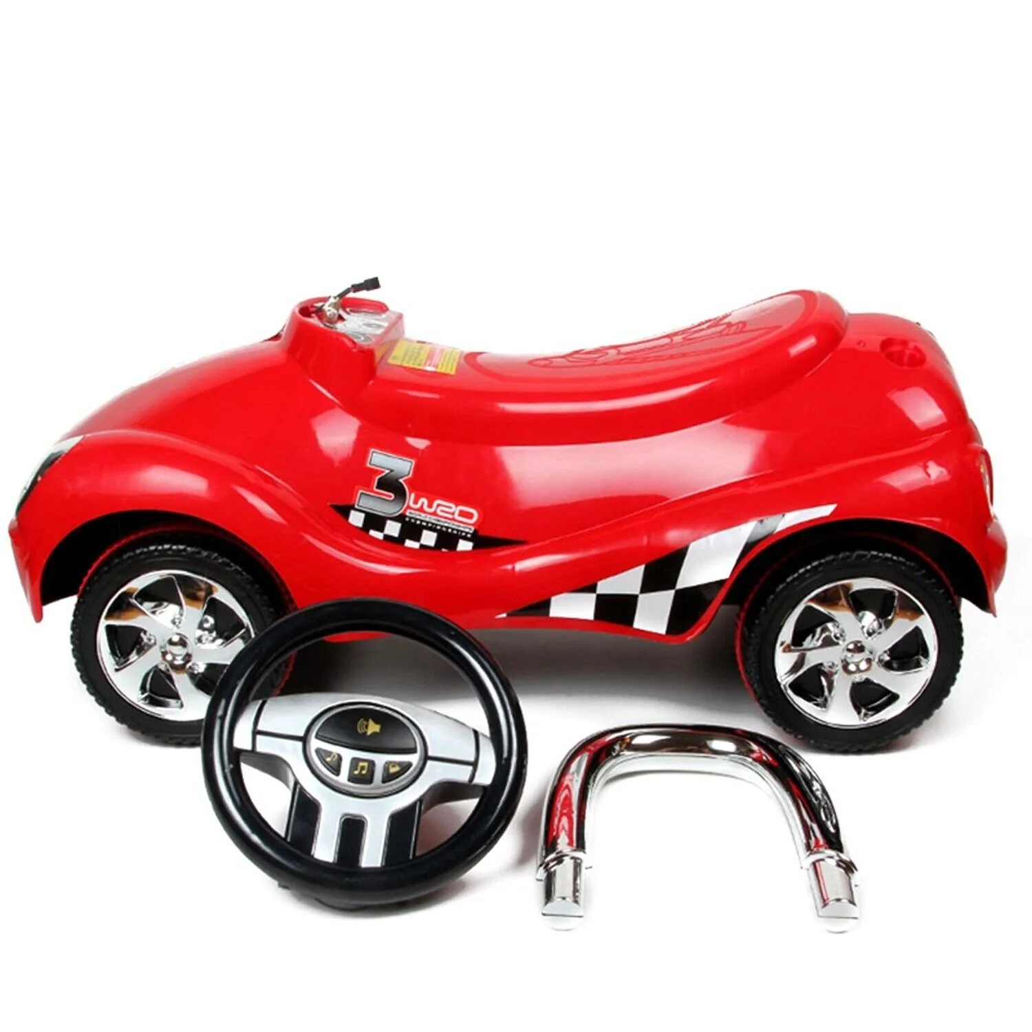 Rev Up the Fun with the Red Gliding Scooter Toy Car - Featuring Sound & Light Effects! - Image 5