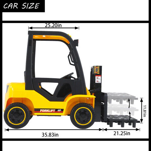 Revolutionize Playtime with the 12V7A Electric Frame Lifting Rod Ride-On Forklift for Kids: 3 Speeds and LED Lights Included! - Image 4