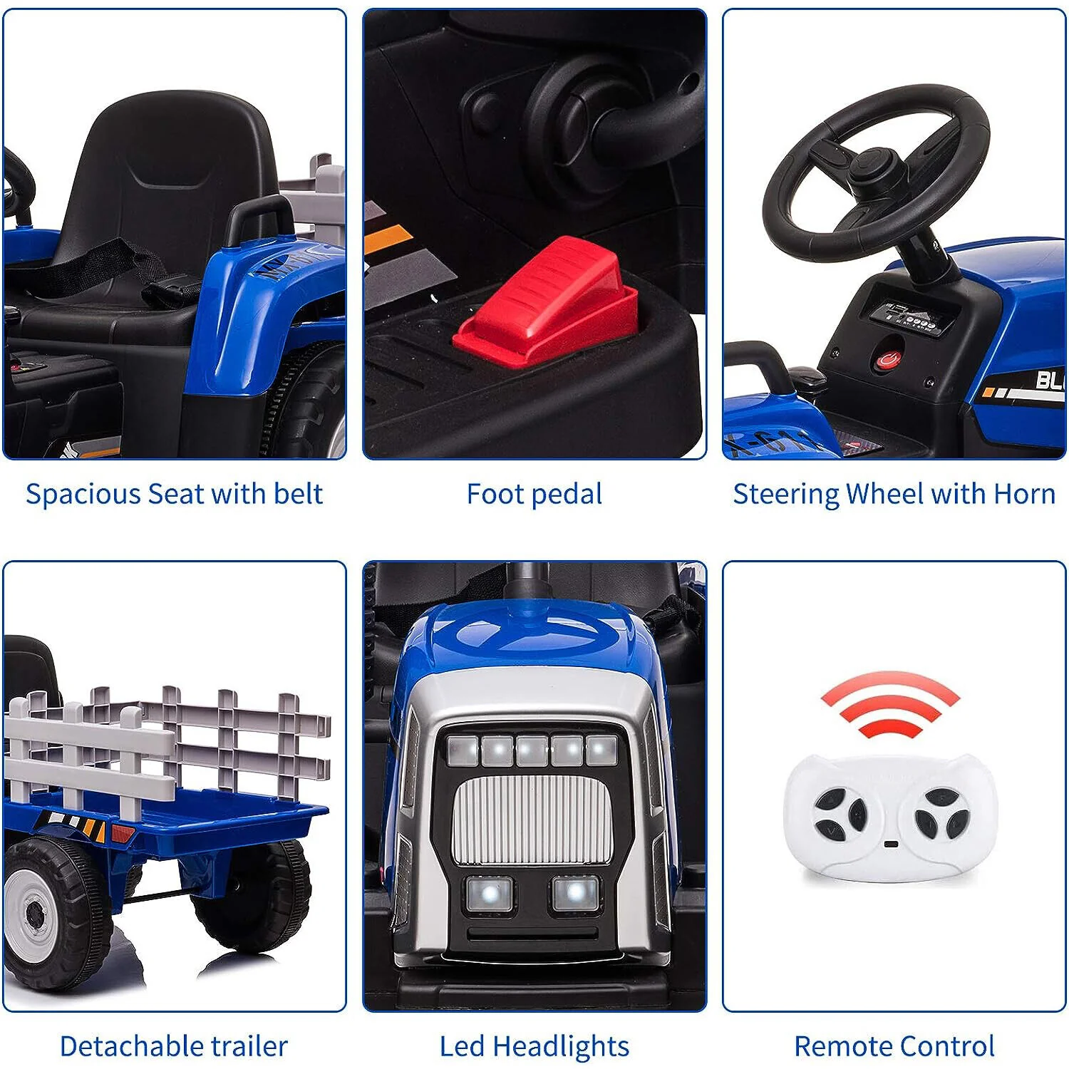 Ride in Style: 12V Tractor Trailer Toy Car with Remote Control and MP3 Player for Kids - Image 2