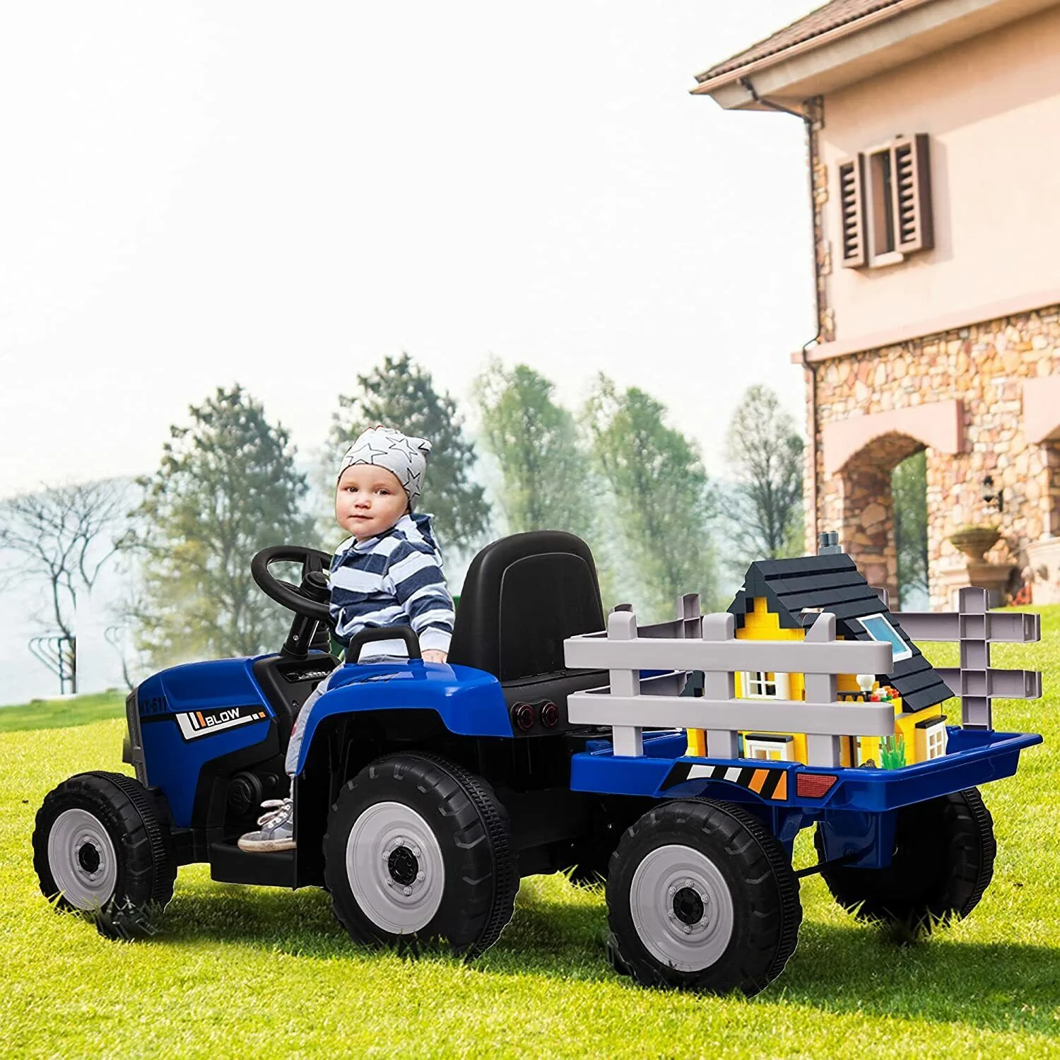 Ride in Style with the LUCKYERMORE 12V Electric Tractor Trailer for Kids - Image 11