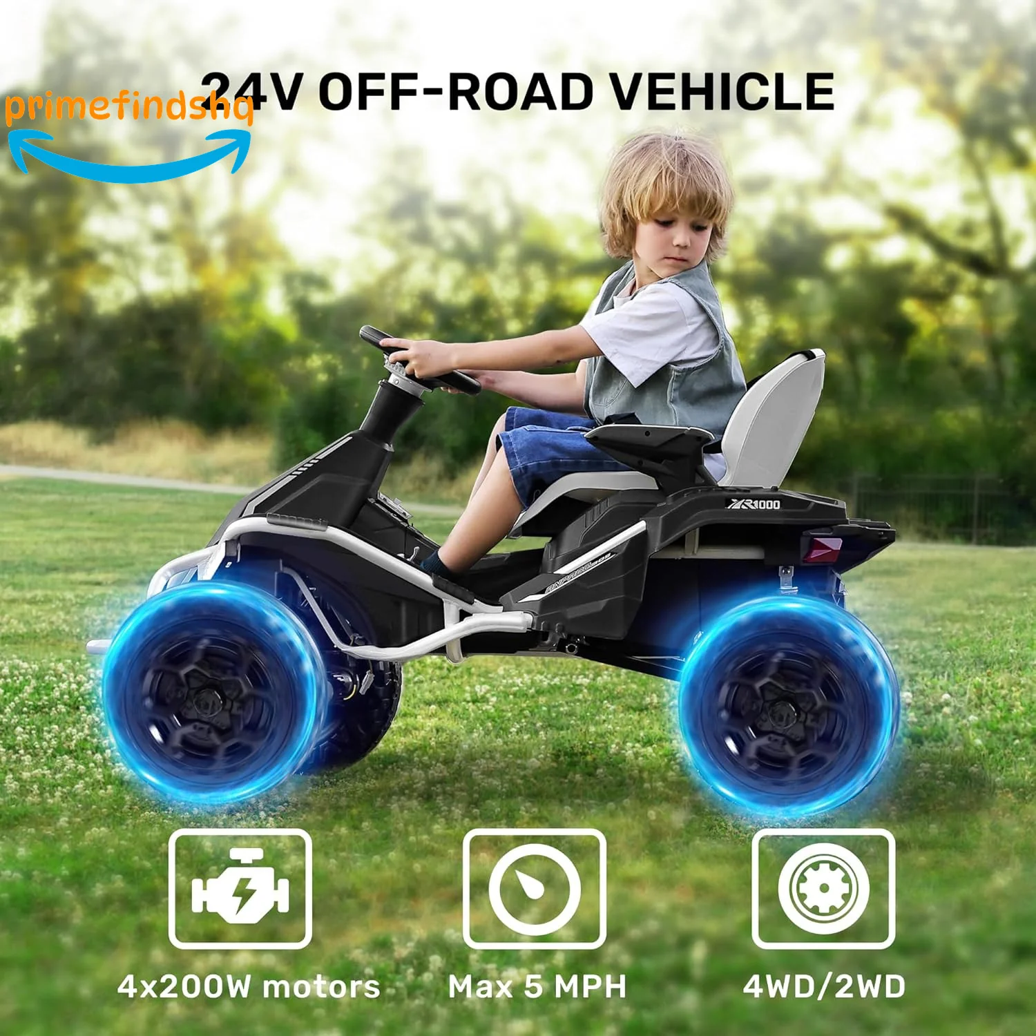 Ride-On 4x4 Quad Bike Toy with Adjustable Seat and Remote Control - Image 2