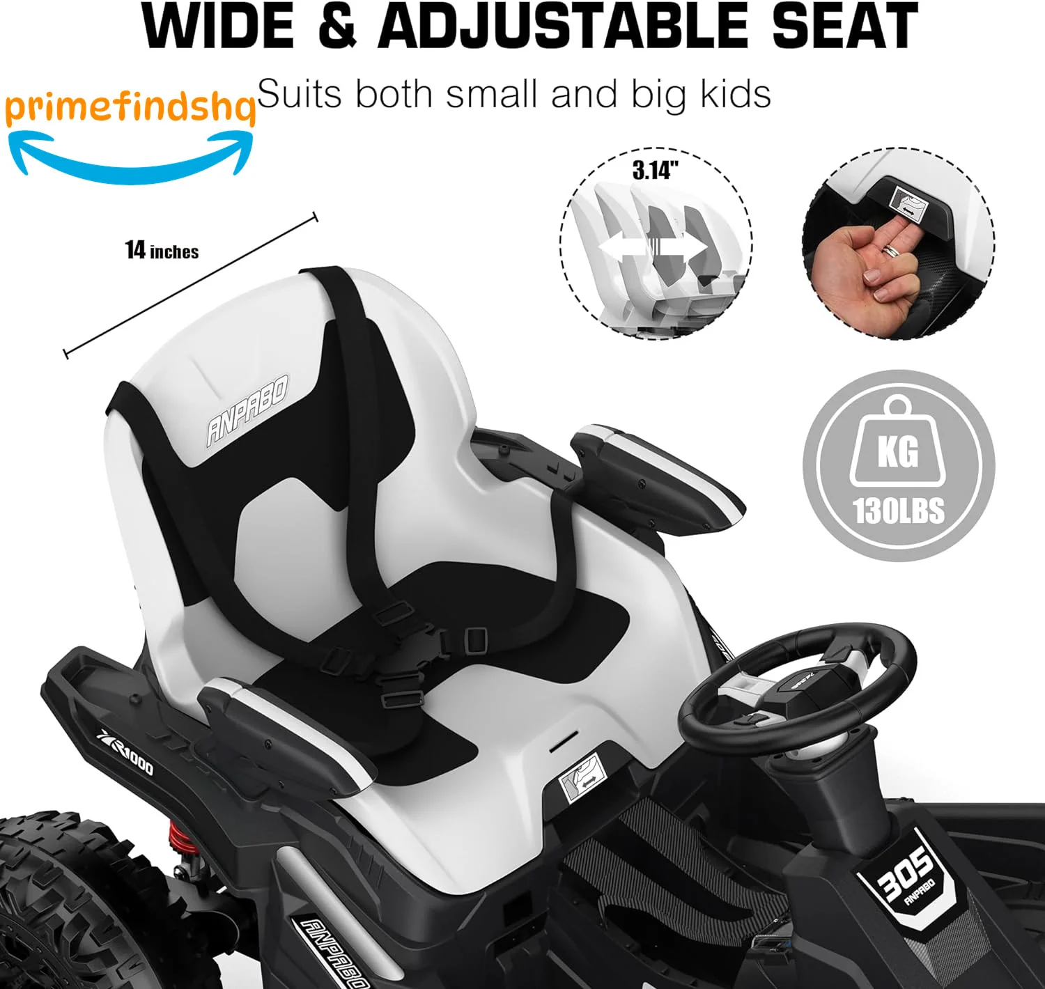 Ride-On 4x4 Quad Bike Toy with Adjustable Seat and Remote Control - Image 3