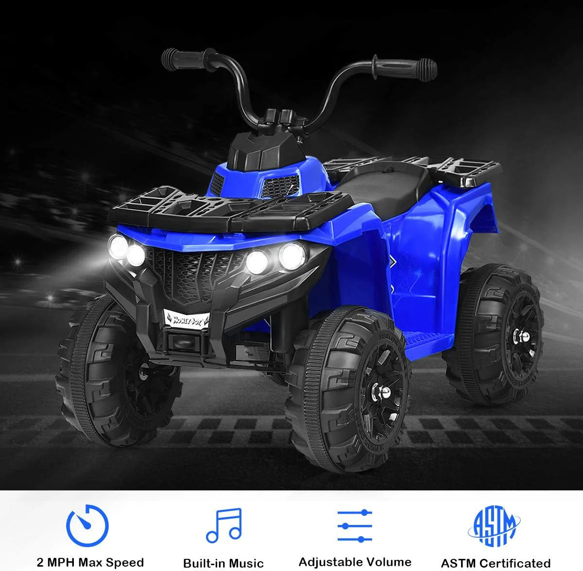 Kids Ride-On 4-Wheel Off-Road ATV Quad with Skid-Resistant Tires - Image 6