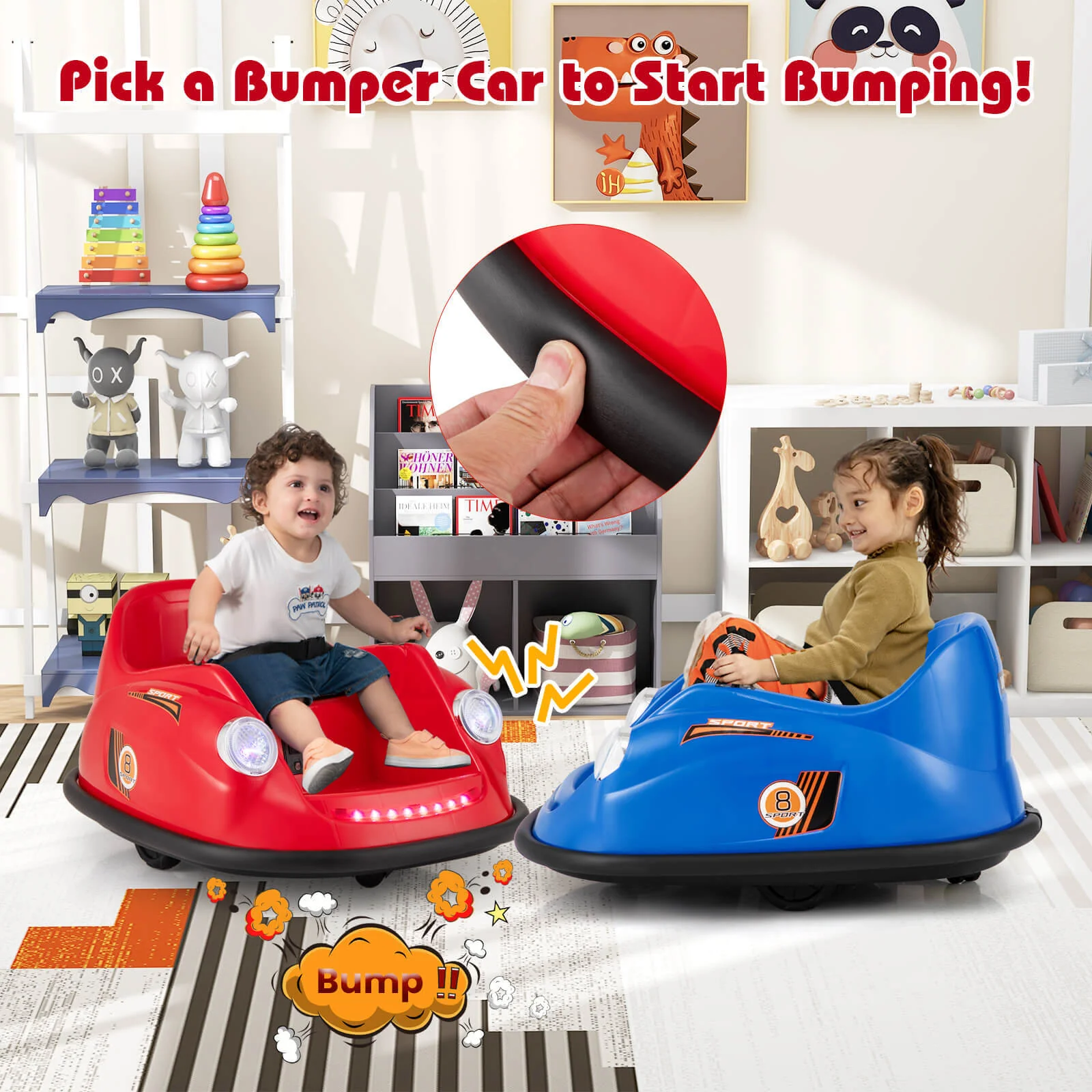 Kids Ride-On Bumper Car with Remote Control, 360-Degree Spin and LED Lights - Image 4