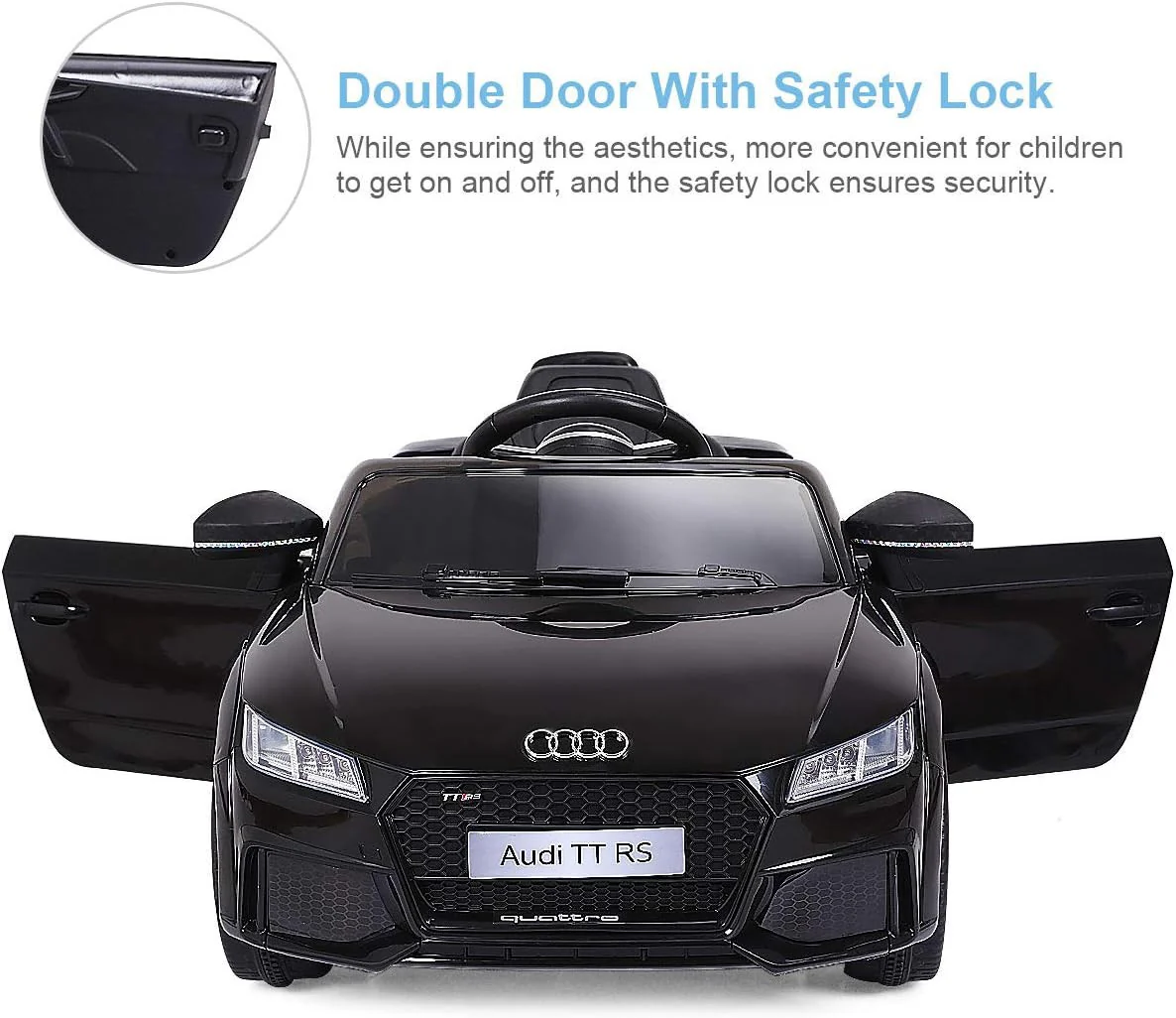 12V Licensed Audi TT RS Ride-On Car Battery Powered Motorized Vehicle with 2.4G Remote Control - Image 3