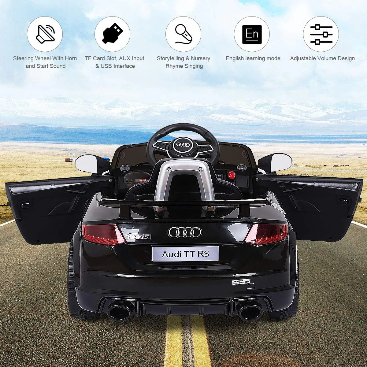12V Licensed Audi TT RS Ride-On Car Battery-Powered Motorized Vehicle with 2.4G Remote - Image 5