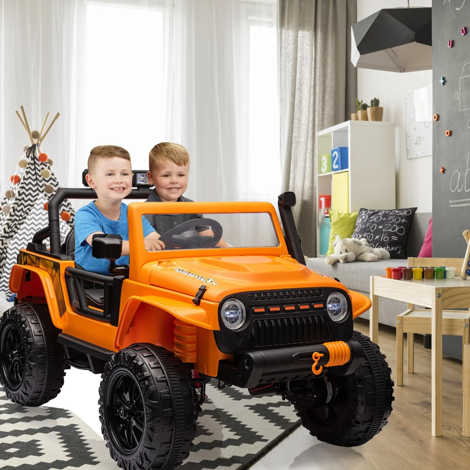 24V Battery-Powered Ride-On Truck for Kids and Parents with Remote Control Toy Car - Image 2